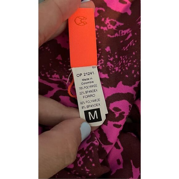 Maaji Reversible Burgundy Animal Print Lace Up Swim Top Size‎ Medium - Picture 4 of 4